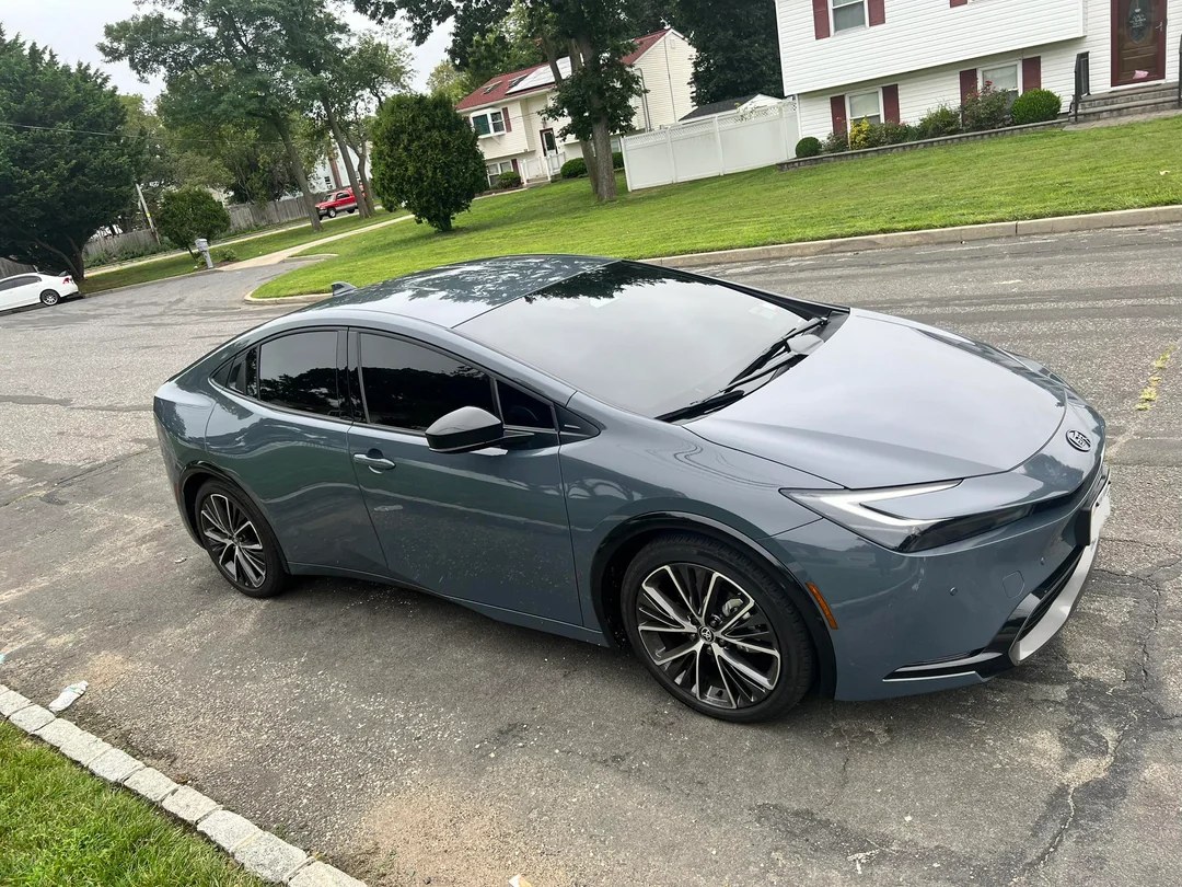 Car with dark window tint installed
